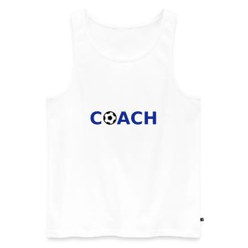 Coach (Fußball) - Männer Premium Bio Tank Top - Weiß - Vorne - Michal (187cm)