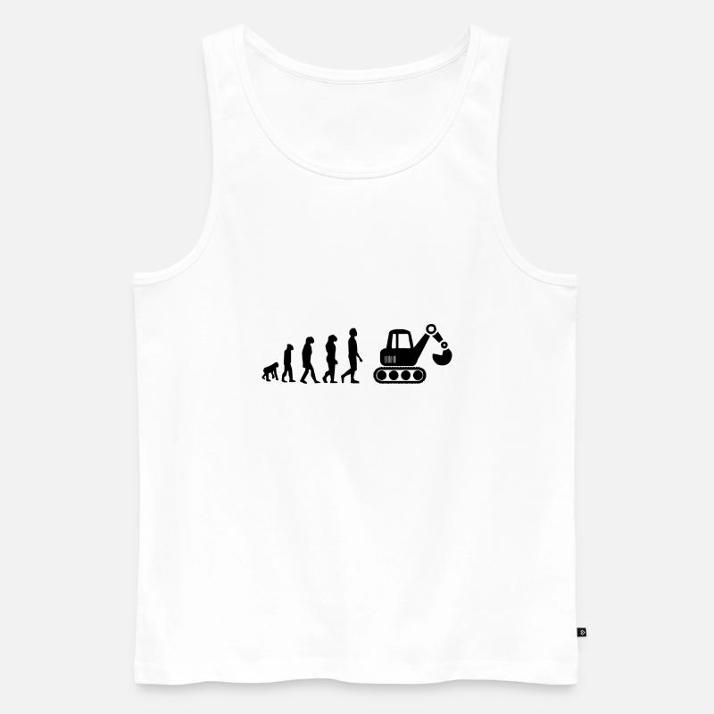 Evolution mechanischer Bagger - Männer Premium Bio Tank Top - Weiß