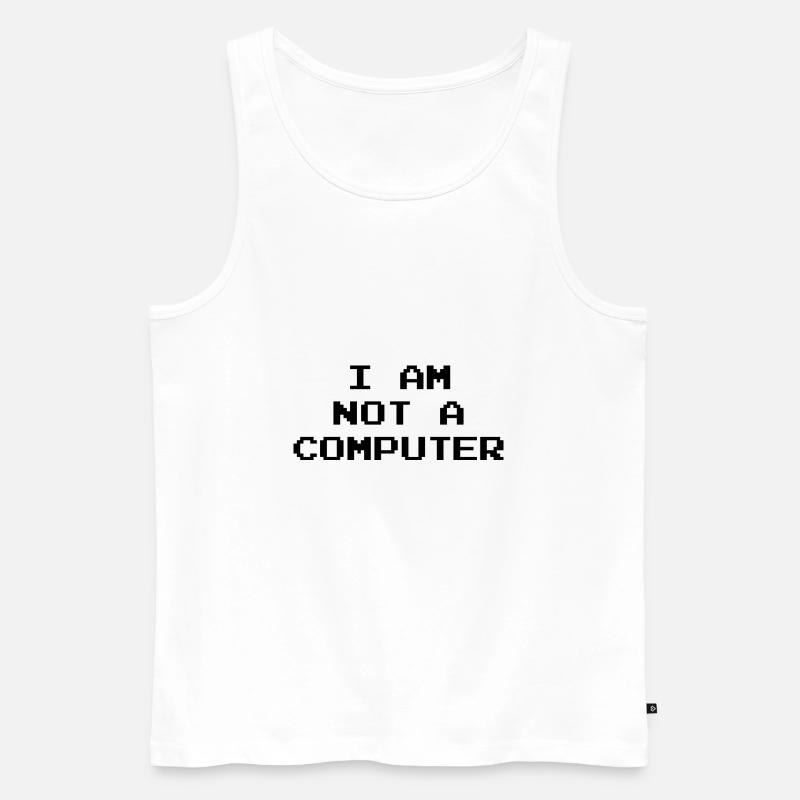 Ich bin kein Computer - Männer Premium Bio Tank Top - Weiß