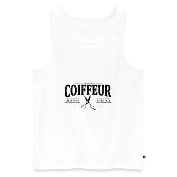 Friseur - Männer Premium Bio Tank Top - Weiß - Vorne - AI Model Male 178 light (178cm)