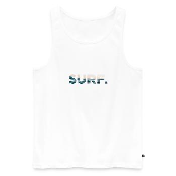 Surf - Männer Premium Bio Tank Top - Weiß - Vorne - AI Model Male 178 light (178cm)