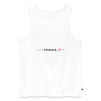 Nom de Vienne Vienna Word Calligraphy Script - Débardeur bio Premium Homme - blanc - Devant - AI Model Male 178 light (178cm)