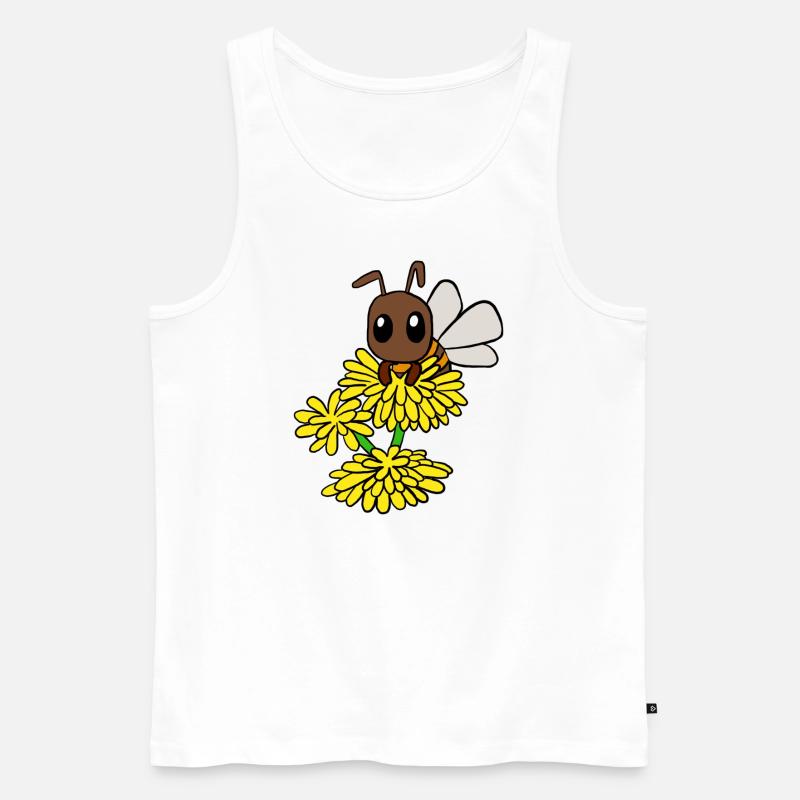 Hummel auf Löwenzahn - Männer Premium Bio Tank Top - Weiß