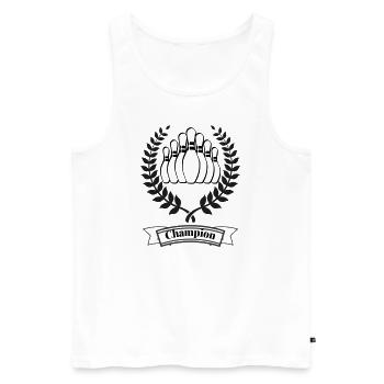 Bowling Bowling Champion en noir - Débardeur bio Premium Homme - blanc - Devant - Michal (187cm)
