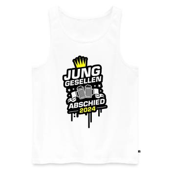Junggesellen Abschied 2024 - Männer Premium Bio Tank Top - Weiß - Vorne - Michal (187cm)