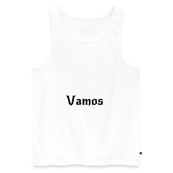 Vamos - Men's Premium Organic Tank Top - white - Front - AI Model Male 178 light (178cm)