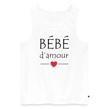 Bébé d'amour - Débardeur bio Premium Homme - blanc - Devant - AI Model Male 178 light (178cm)