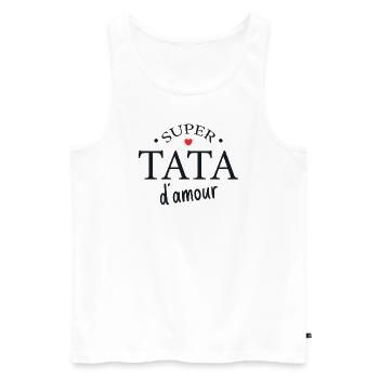 Super Tata D'amour - Débardeur bio Premium Homme - blanc - Devant - Michal (187cm)