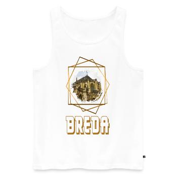 Breda Pays-Bas Ville Skyline Home Amour - Débardeur bio Premium Homme - blanc - Devant - Michal (187cm)