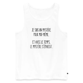 je suis un mystère pour moi-même - Débardeur bio Premium Homme - blanc - Devant - Michal (187cm)