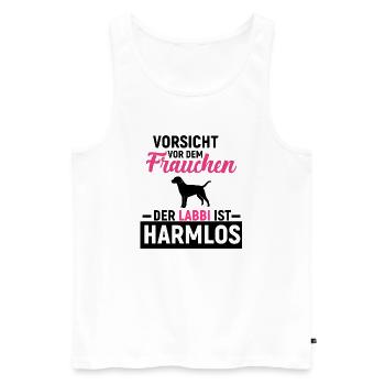 Labrador Retriever - Männer Premium Bio Tank Top - Weiß - Vorne - Michal (187cm)