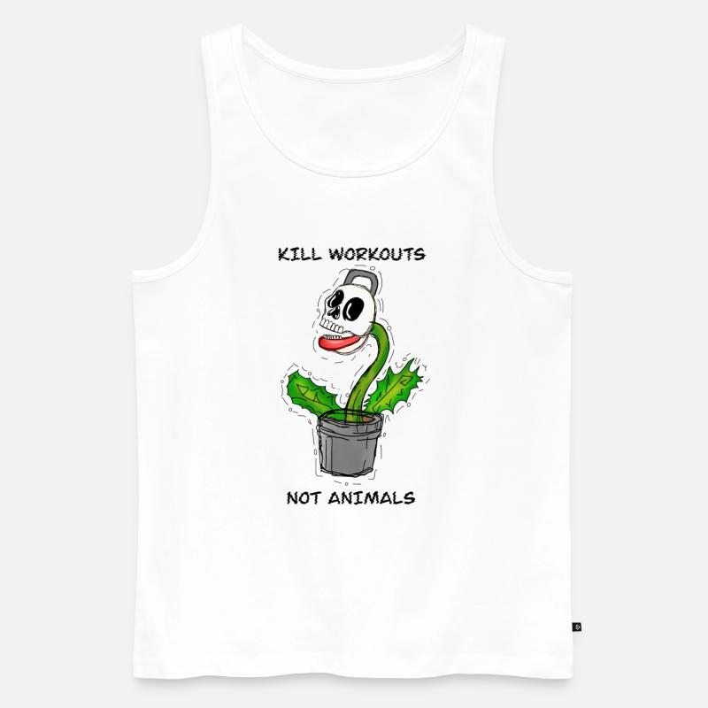 Workoutfressende Pflanze - Männer Premium Bio Tank Top - Weiß