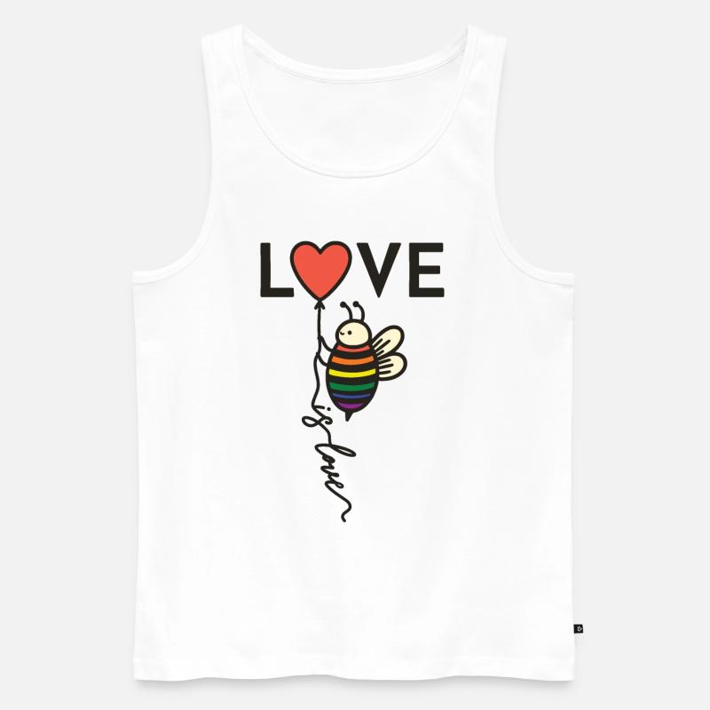 Regenbogen Biene - Männer Premium Bio Tank Top - Weiß