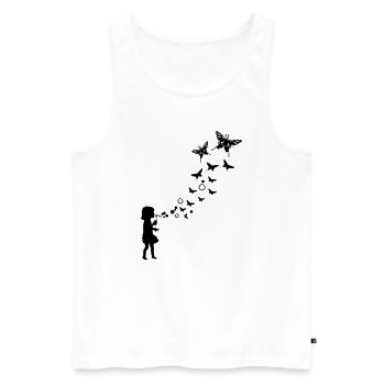 Bubble Schmetterling - Männer Premium Bio Tank Top - Weiß - Vorne - AI Model Male 178 light (178cm)