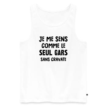 le seul gars sans cravate - Débardeur bio Premium Homme - blanc - Devant - Michal (187cm)