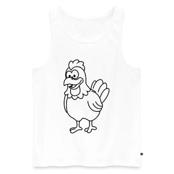 Huhn Comic Tier - Männer Premium Bio Tank Top - Weiß - Vorne - AI Model Male 178 light (178cm)