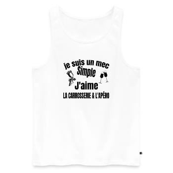 carrosserie et apéro - Débardeur bio Premium Homme - blanc - Devant - Michal (187cm)