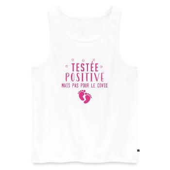 Testée positive mais pas pour le covid - Débardeur bio Premium Homme - blanc - Devant - Michal (187cm)