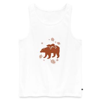 Ours - Panda Forêt Nature Liberté Sauvage - Débardeur bio Premium Homme - blanc - Devant - AI Model Male 178 light (178cm)