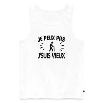 je peux pas je suis vieux - Débardeur bio Premium Homme - blanc - Devant - Michal (187cm)