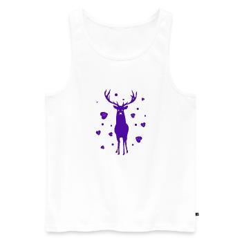 Hirsch - Wald Natur Tierschutz - Männer Premium Bio Tank Top - Weiß - Vorne - AI Model Male 178 light (178cm)