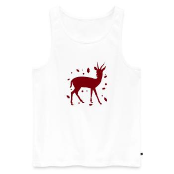 Hirsch - Wald Natur Tierschutz - Männer Premium Bio Tank Top - Weiß - Vorne - AI Model Male 178 light (178cm)
