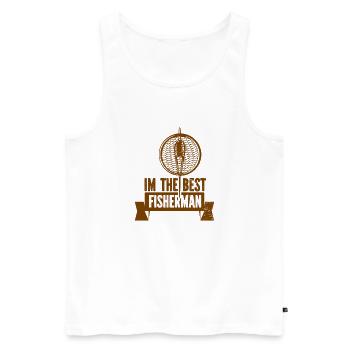 Angler Angelhaken Angelrute Sportfischer - Männer Premium Bio Tank Top - Weiß - Vorne - Michal (187cm)
