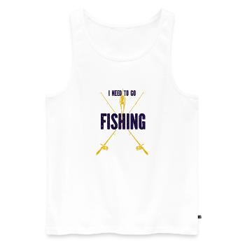 Angler Angelhaken Angelrute Sportfischer - Männer Premium Bio Tank Top - Weiß - Vorne - AI Model Male 178 light (178cm)