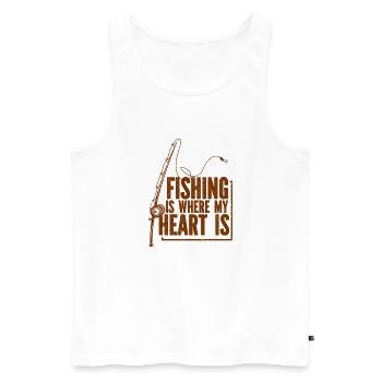 Angler Angelhaken Angelrute Sportfischer - Männer Premium Bio Tank Top - Weiß - Vorne - AI Model Male 178 light (178cm)