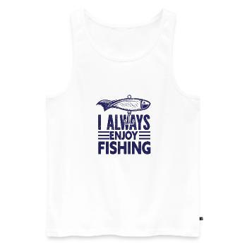 Angler Angelhaken Angelrute Sportfischer - Männer Premium Bio Tank Top - Weiß - Vorne - AI Model Male 178 light (178cm)