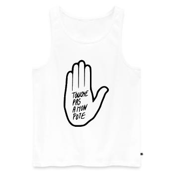 Meinen Kumpel nicht anfassen - Männer Premium Bio Tank Top - Weiß - Vorne - Michal (187cm)