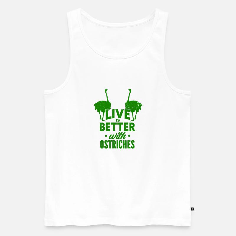 Strauß - Tiere - Männer Premium Bio Tank Top - Weiß