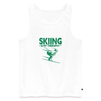 Skiing Snowboard Mountains Holiday Snow Freestyle - Men's Premium Organic Tank Top - white - Front - AI Model Male 178 light (178cm)