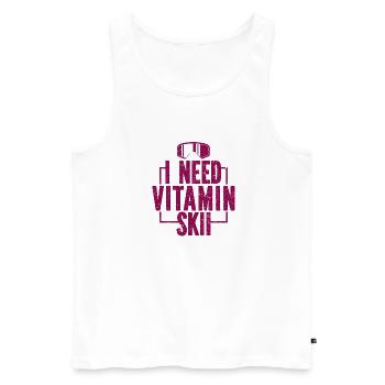 Skiing Snowboard Mountains Holiday Snow Freestyle - Men's Premium Organic Tank Top - white - Front - AI Model Male 178 light (178cm)