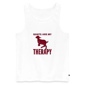 Ziege - Bock - Geiß - Bauernhof - Zoo - Urlaub - Männer Premium Bio Tank Top - Weiß - Vorne - AI Model Male 178 light (178cm)
