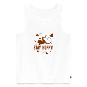 Gecko - Amphibie Tier - Männer Premium Bio Tank Top - Weiß - Vorne - AI Model Male 178 light (178cm)
