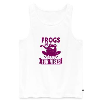 Frosch - Amphibie Tier - Männer Premium Bio Tank Top - Weiß - Vorne - AI Model Male 178 light (178cm)