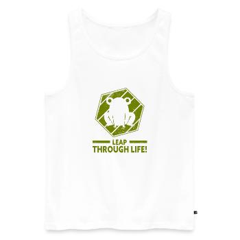 Frosch - Amphibie Tier - Männer Premium Bio Tank Top - Weiß - Vorne - Michal (187cm)