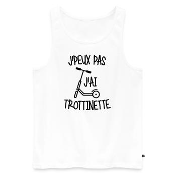 J'peux pas j'ai trottinette - Débardeur bio Premium Homme - blanc - Devant - AI Model Male 178 light (178cm)
