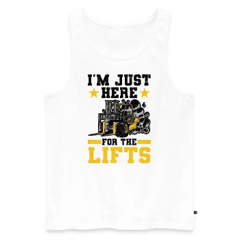 Forklift driver - Men's Premium Organic Tank Top - white - Front - AI Model Male 178 light (178cm)