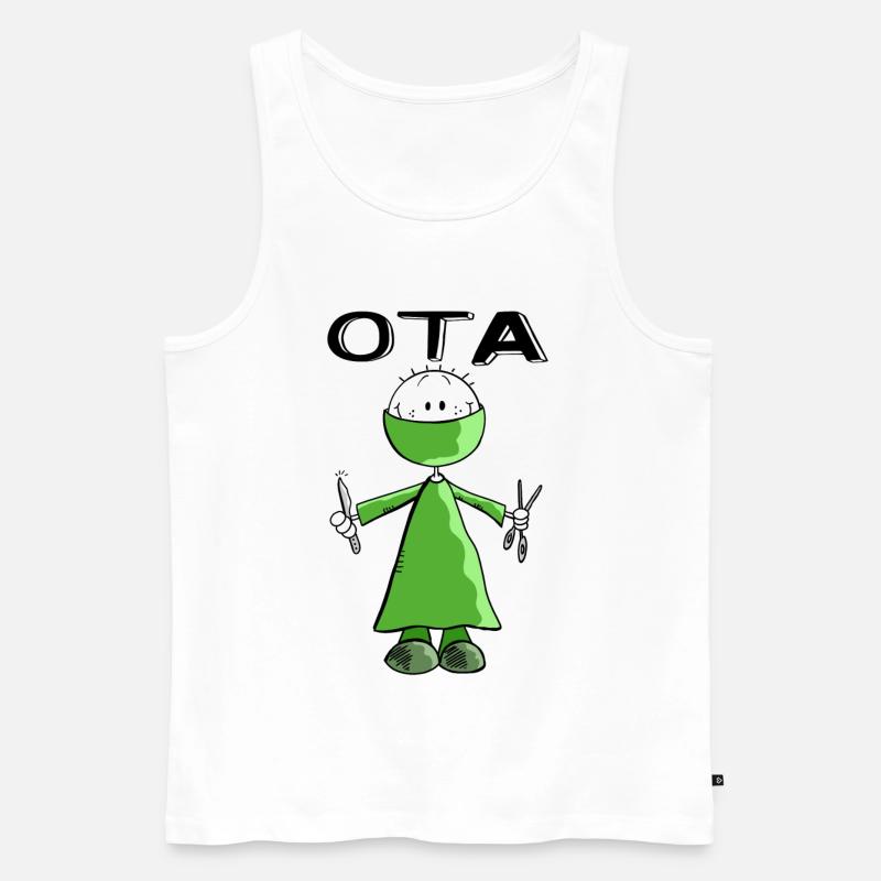 Operationstechnischer Assistent Strichmann - OTA - Männer Premium Bio Tank Top - Weiß