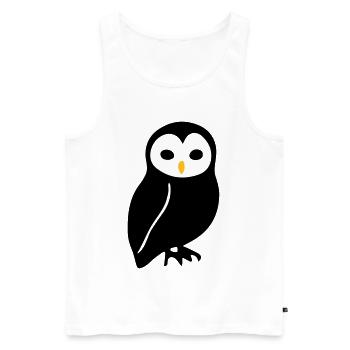 Owl - Men's Premium Organic Tank Top - white - Front - AI Model Male 178 light (178cm)