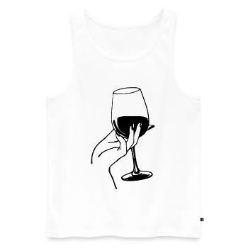 Black wine lover - Men's Premium Organic Tank Top - white - Front - Michal (187cm)