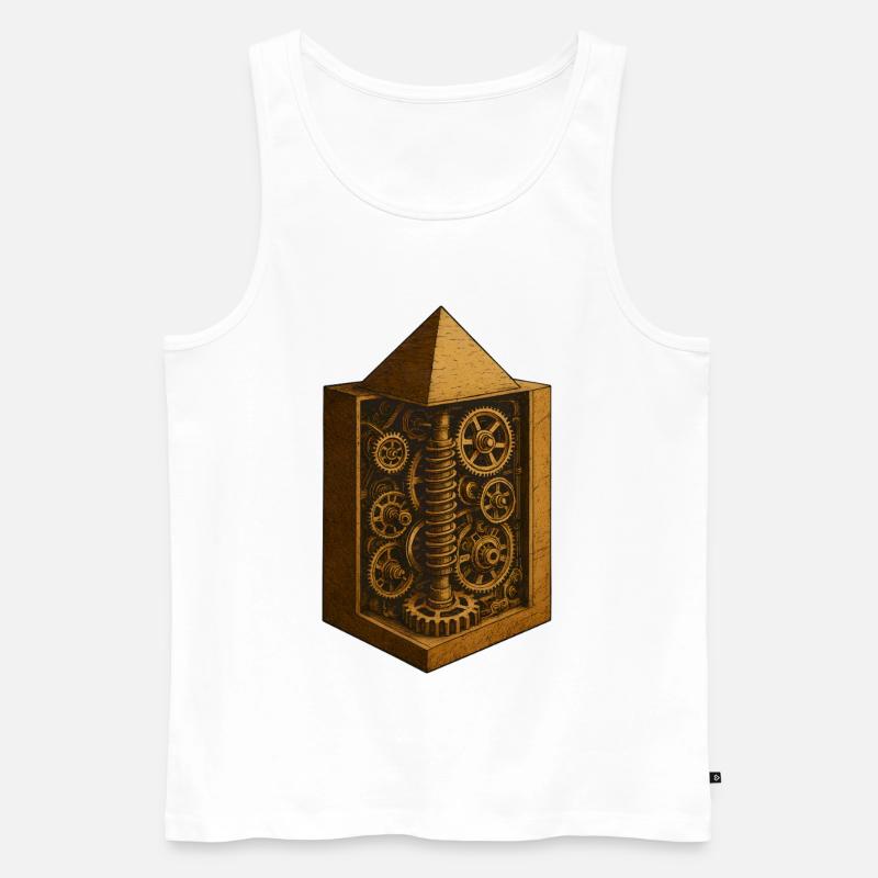 Pyramide von Chephren | Antike Getriebemechanik-Kunst - Männer Premium Bio Tank Top - Weiß