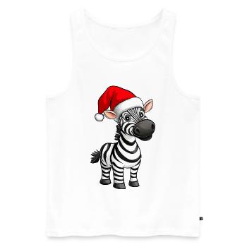 Zebras Weihnachten - Männer Premium Bio Tank Top - Weiß - Vorne - Michal (187cm)