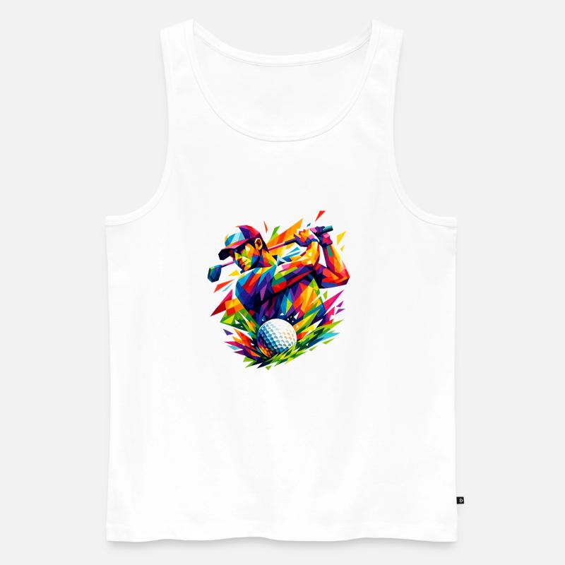 Farbexplosion in Golfschlägen - Männer Premium Bio Tank Top - Weiß