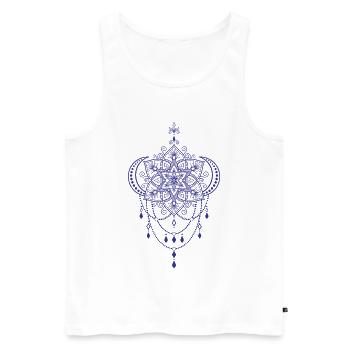 Spirituality Sacred Geometry Lotus Flower Zen - Men's Premium Organic Tank Top - white - Front - Michal (187cm)