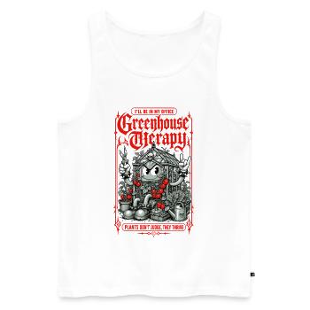Greenhouse Getaway Gardening Plants Thrive - Men's Premium Organic Tank Top - white - Front - Michal (187cm)