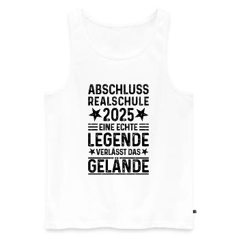 Realschule Abschluss 2025 Legende verlässt Gelände - Männer Premium Bio Tank Top - Weiß - Vorne - Michal (187cm)