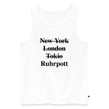 New York London Tokio - Ruhrpott - Männer Premium Bio Tank Top - Weiß - Vorne - Michal (187cm)